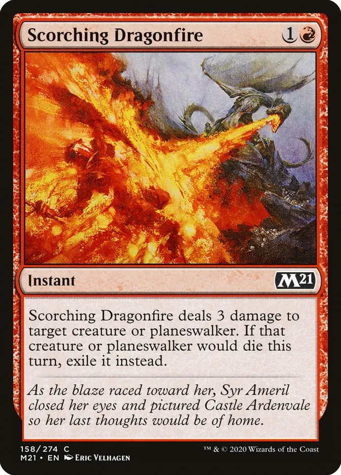 2020 Core Set 2021 Scorching Dragonfire common #158 common card image