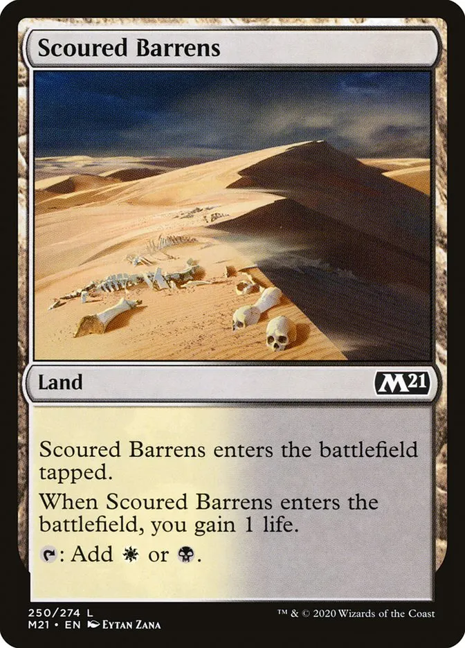 2020 Core Set 2021 Scoured Barrens common #250 common card image
