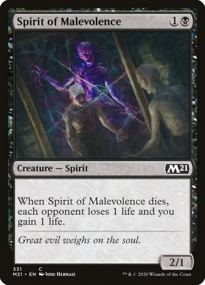 2020 Core Set 2021 Spirit of Malevolence #331 common card image
