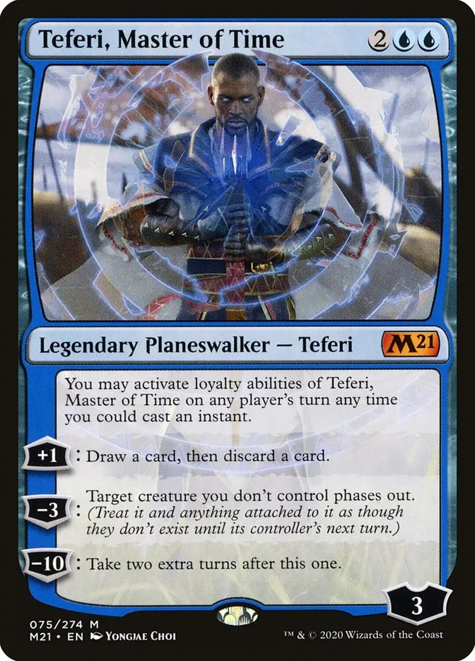 2020 Core Set 2021 Teferi, Master of Time mythic #75 mythic card image