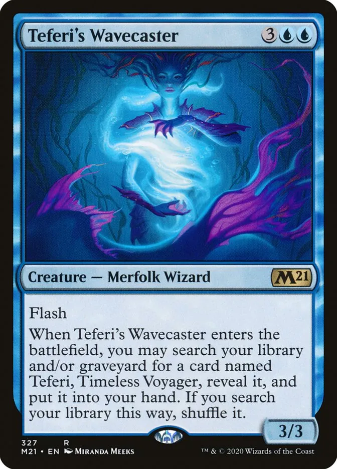2020 Core Set 2021 Teferi's Wavecaster rare #327 rare card image