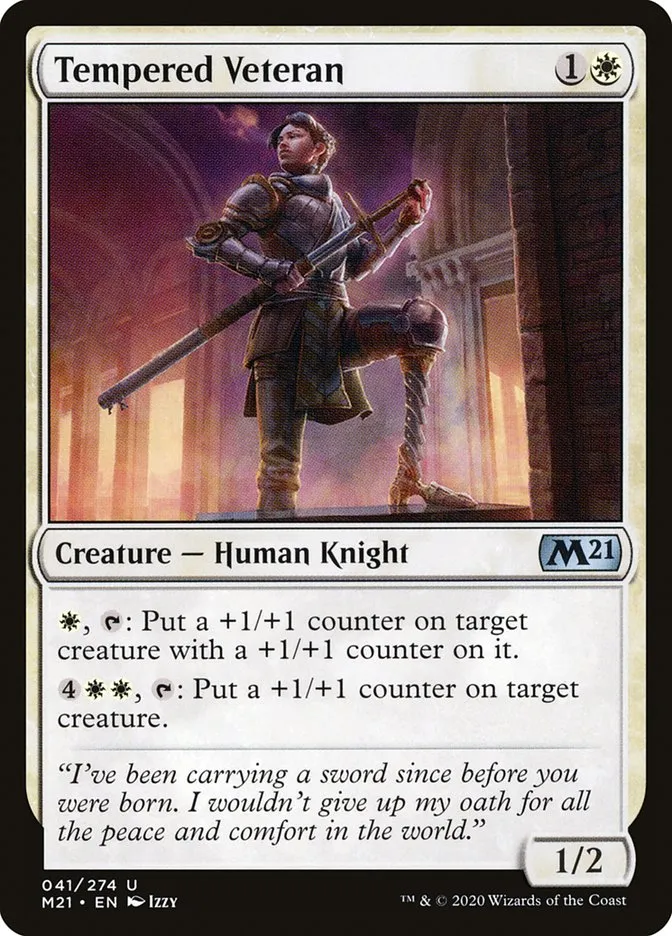 2020 Core Set 2021 Tempered Veteran uncommon #41 uncommon card image
