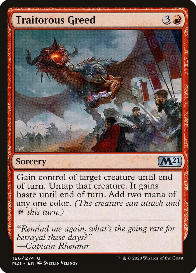 2020 Core Set 2021 Traitorous Greed uncommon #166 uncommon card image