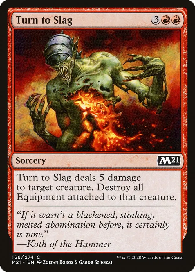 2020 Core Set 2021 Turn to Slag common #168 common card image