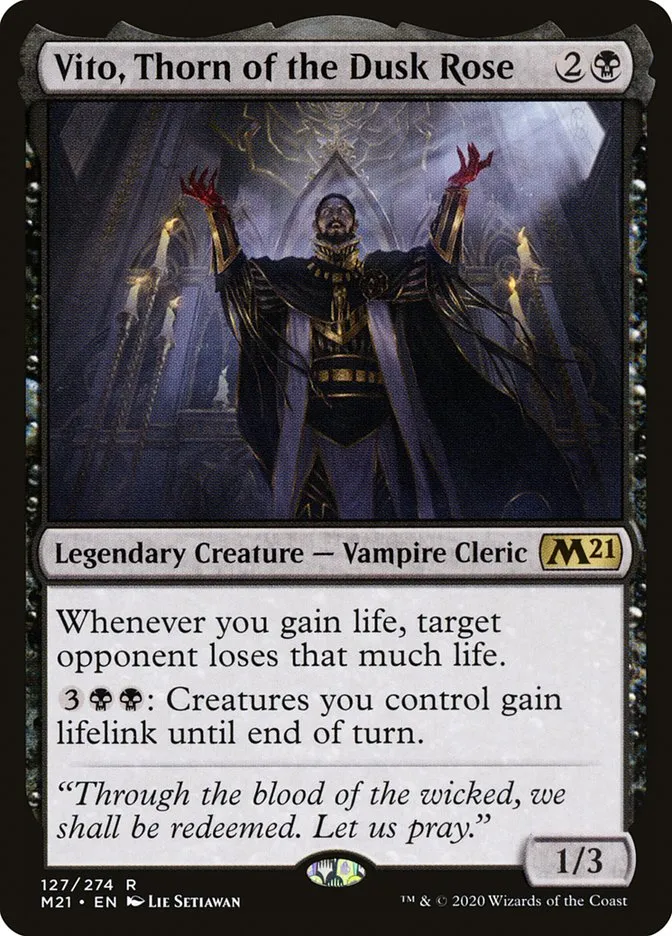2020 Core Set 2021 Vito, Thorn of the Dusk Rose [Foil] rare #127 rare card image