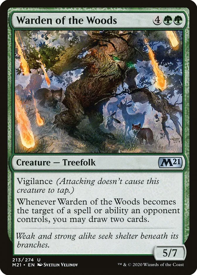 2020 Core Set 2021 Warden of the Woods #213 uncommon card image