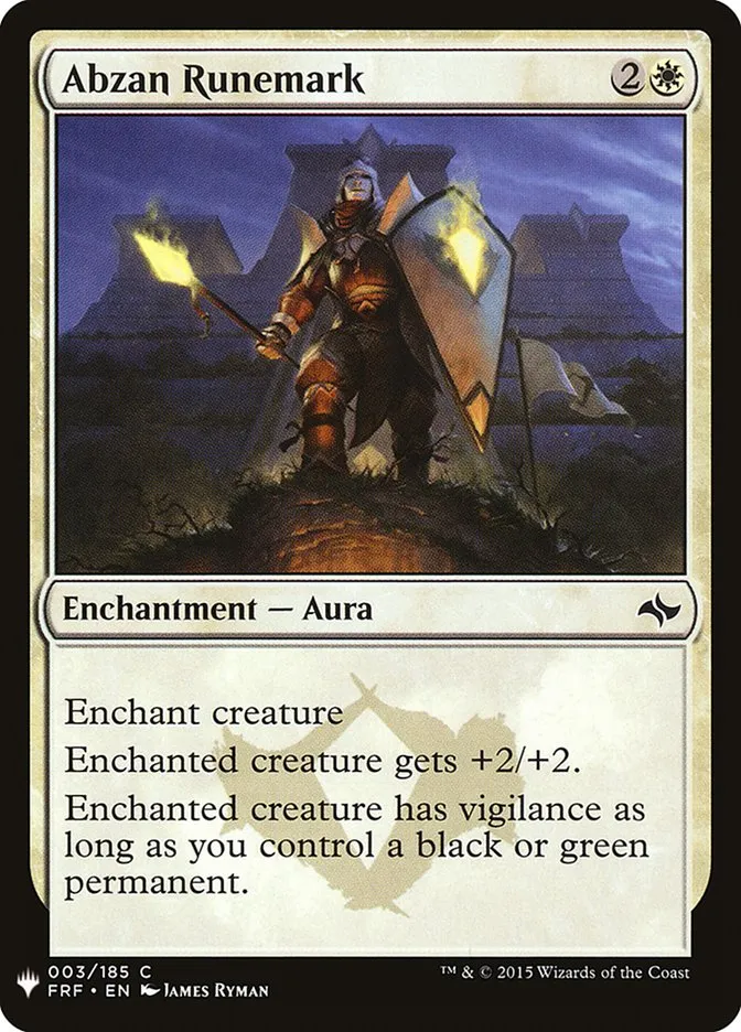 2020 The List Abzan Runemark common #FRF-3 common card image