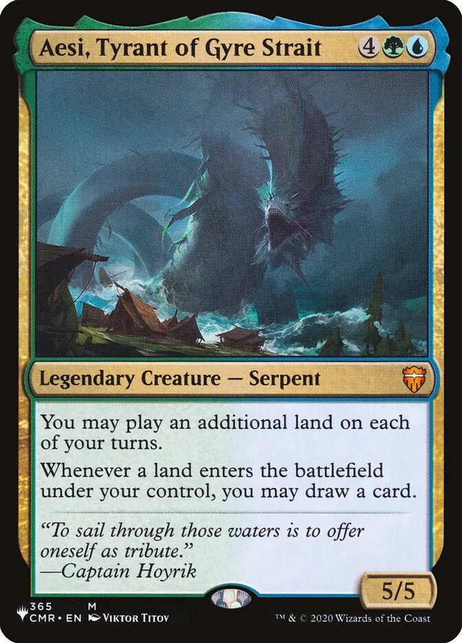 2020 The List Aesi, Tyrant of Gyre Strait #CMR-365 mythic card image