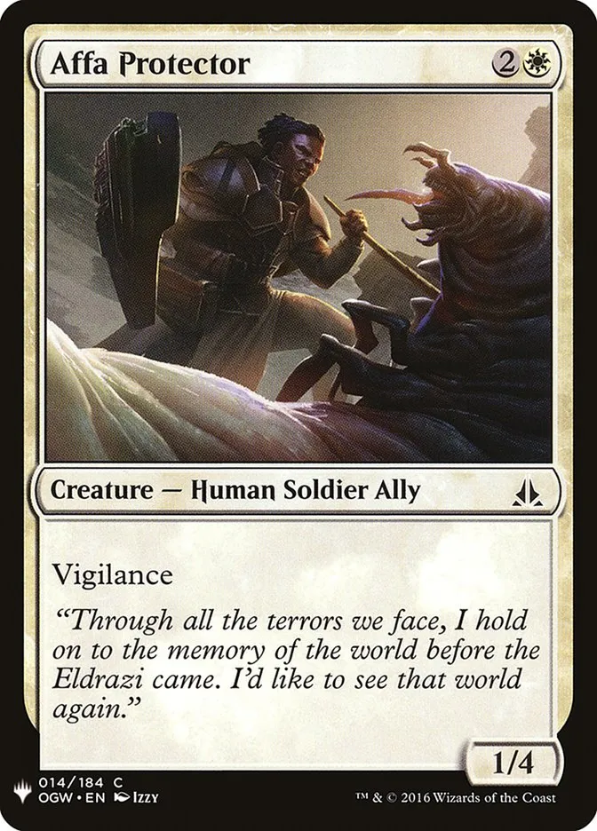 2020 The List Affa Protector #OGW-14 common card image