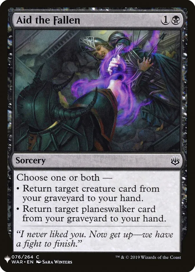 2020 The List Aid the Fallen common #WAR-76 common card image