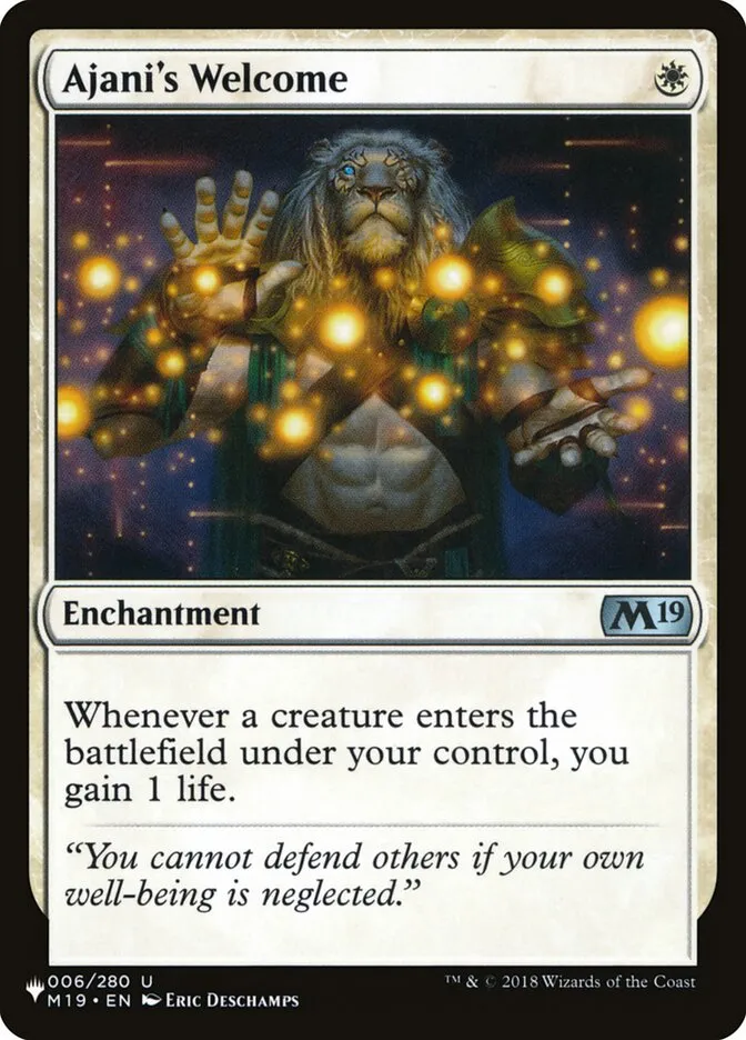 2020 The List Ajani's Welcome #M19-6 uncommon card image