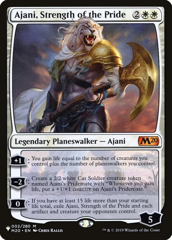 2020 The List Ajani, Strength of the Pride #M20-2 mythic card image