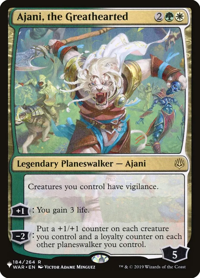 2020 The List Ajani, the Greathearted #WAR-184 rare card image