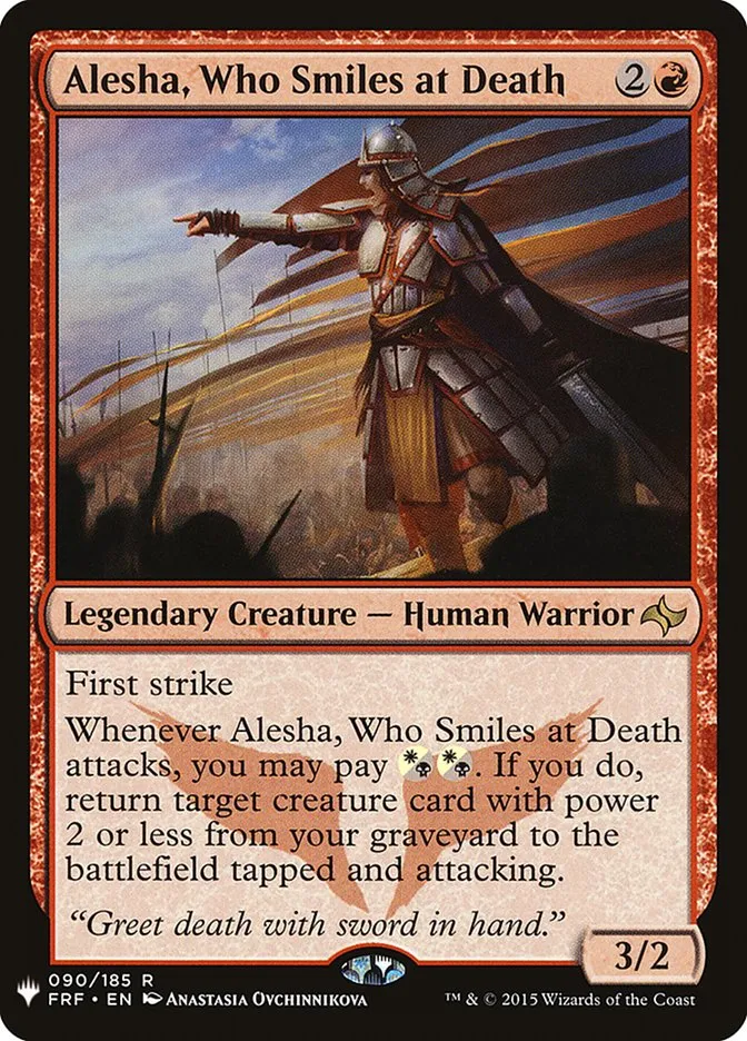 2020 The List Alesha, Who Smiles at Death #FRF-90 rare card image