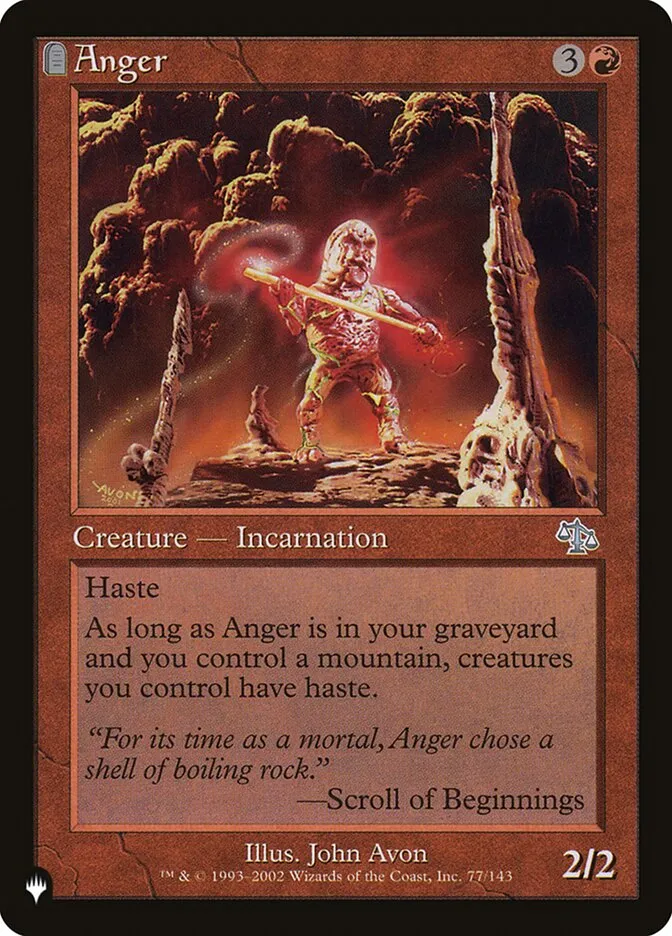 2020 The List Anger uncommon #JUD-77 uncommon card image