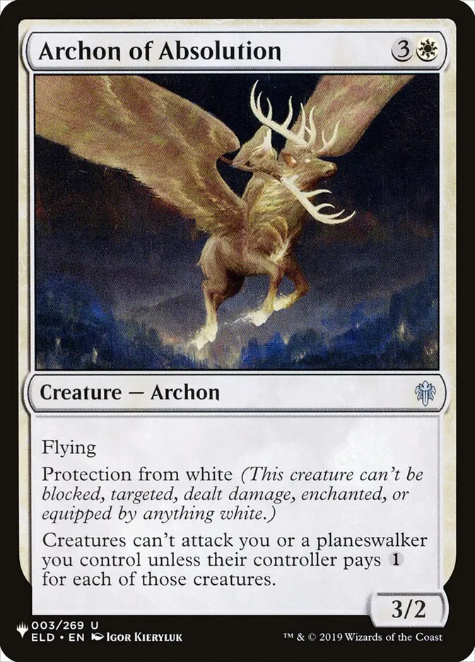 2020 The List Archon of Absolution uncommon #ELD-3 uncommon card image