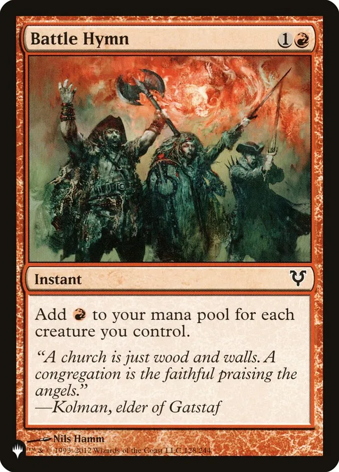 2020 The List Battle Hymn #AVR-128 common card image