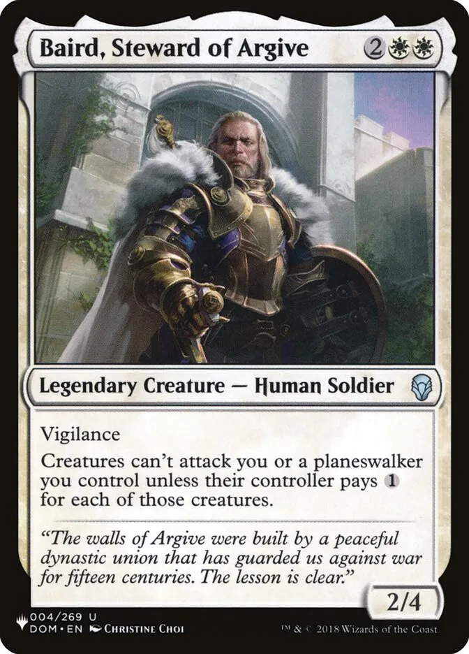 2020 The List Baird, Steward of Argive #DOM-4 uncommon card image