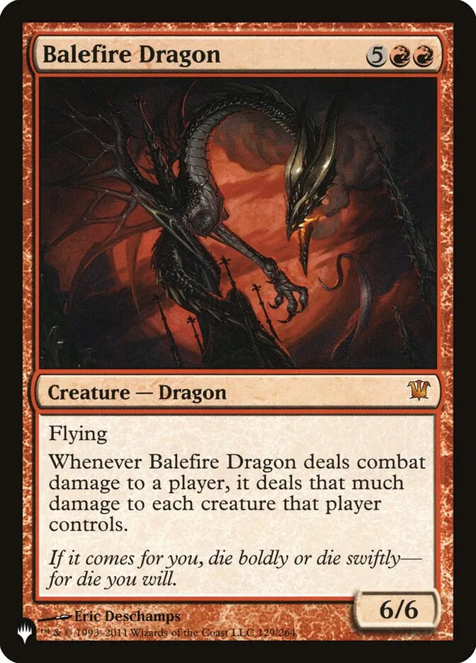 2020 The List Balefire Dragon #ISD-129 mythic card image