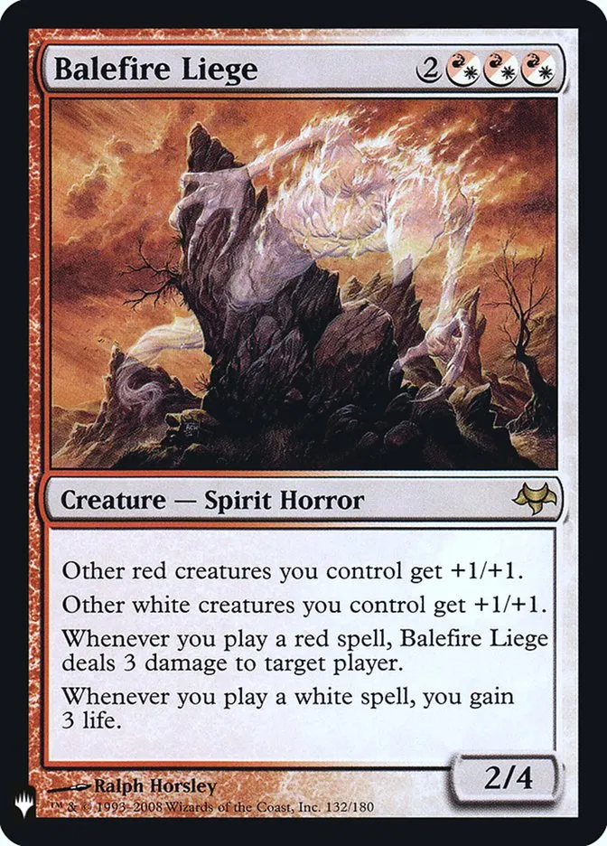 2020 The List Balefire Liege #EVE-132 rare card image