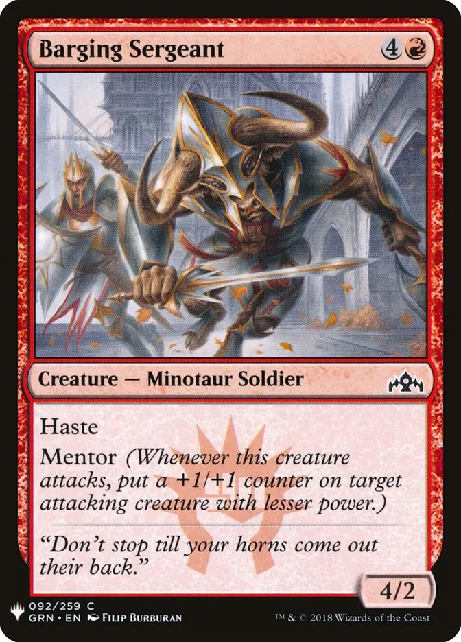 2020 The List Barging Sergeant common #GRN-92 common card image