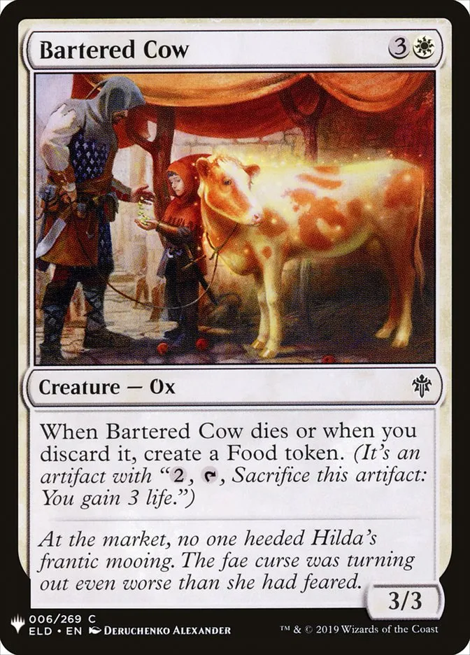 2020 The List Bartered Cow common #ELD-6 common card image