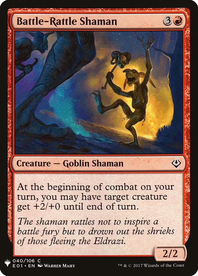 2020 The List Battle-Rattle Shaman #E01-40 common card image