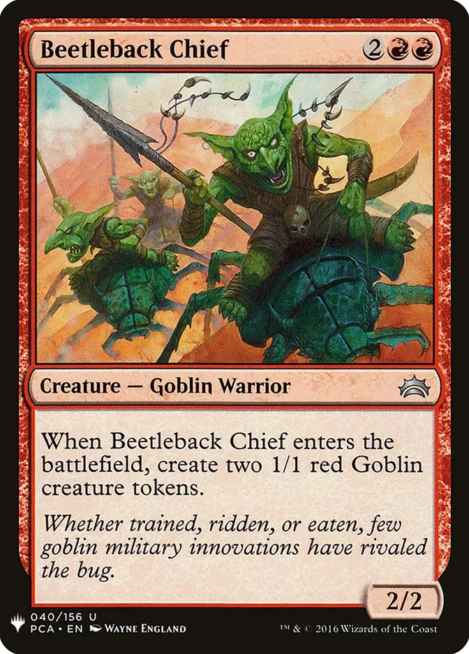 2020 The List Beetleback Chief #PCA-40 uncommon card image