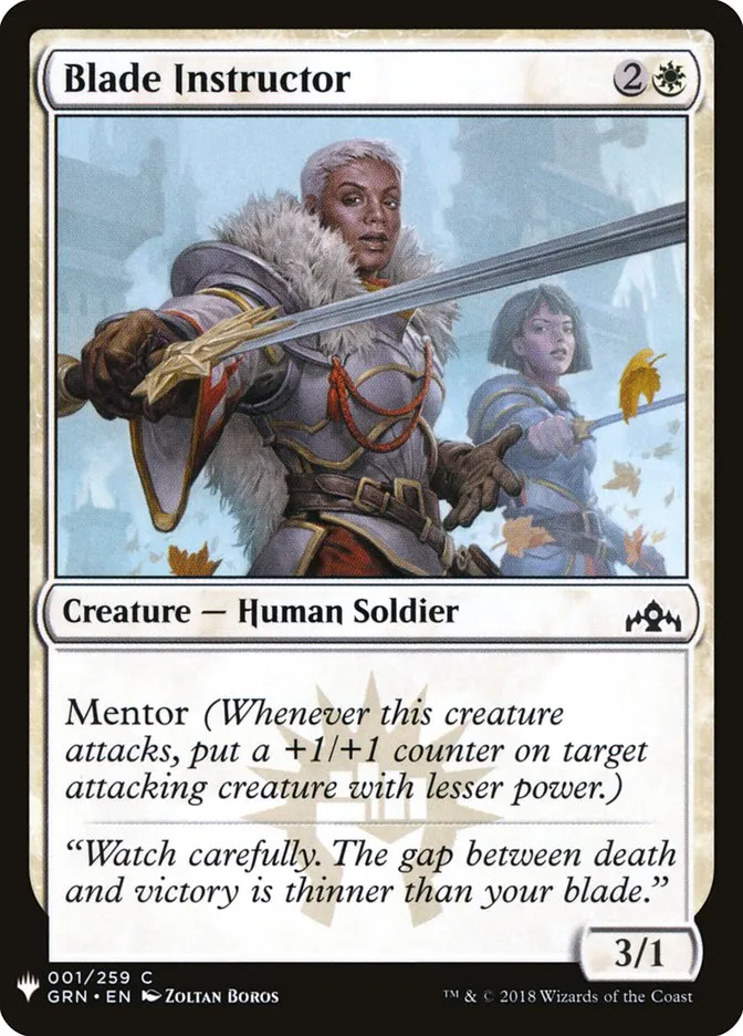 2020 The List Blade Instructor common #GRN-1 common card image