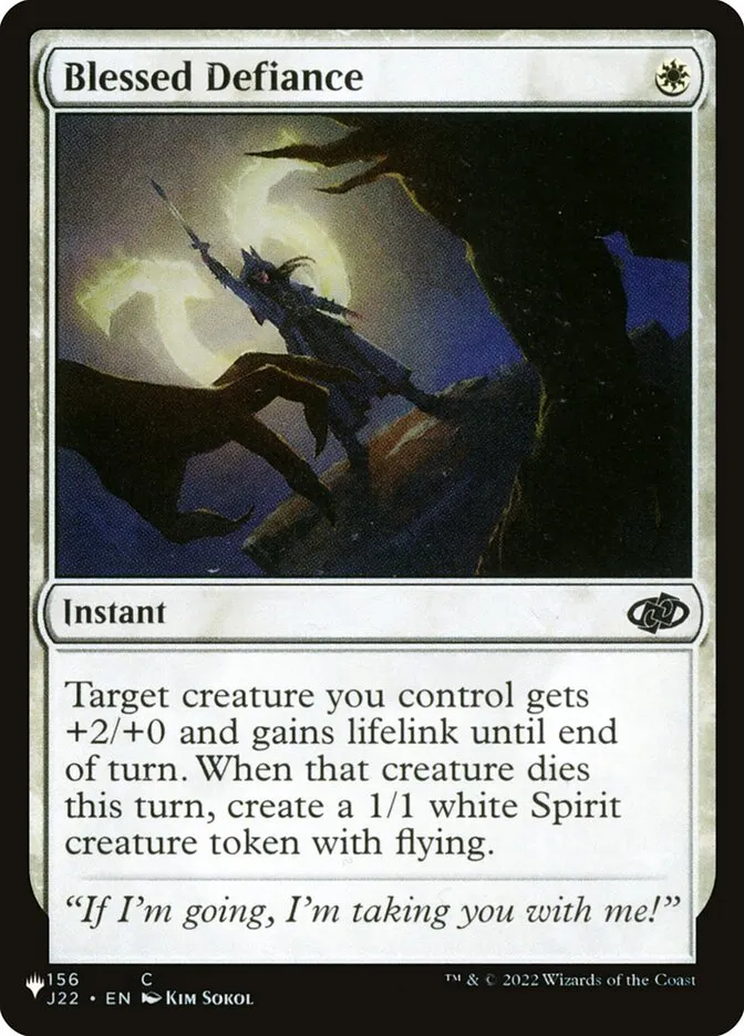 2020 The List Blessed Defiance #J22-156 common card image