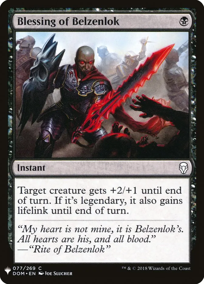 2020 The List Blessing of Belzenlok #DOM-77 common card image