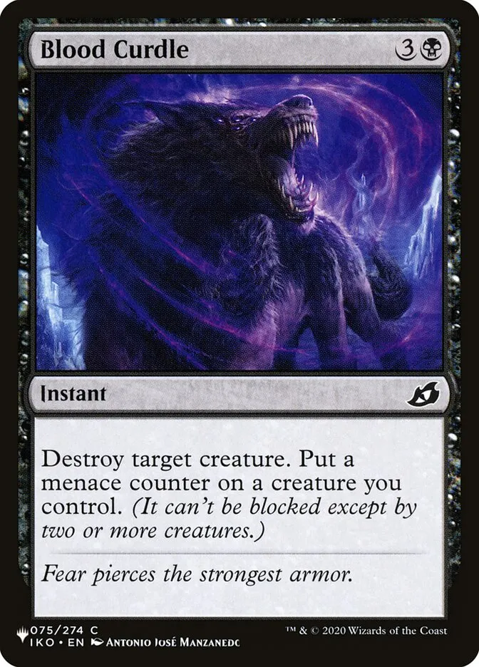 2020 The List Blood Curdle #IKO-75 common card image