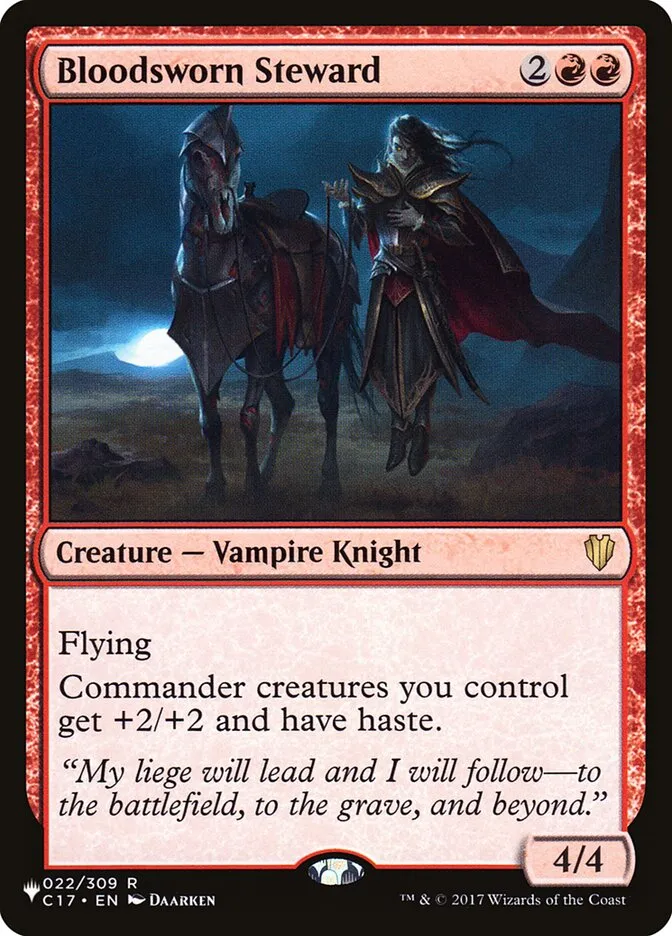 2020 The List Bloodsworn Steward #C17-22 rare card image
