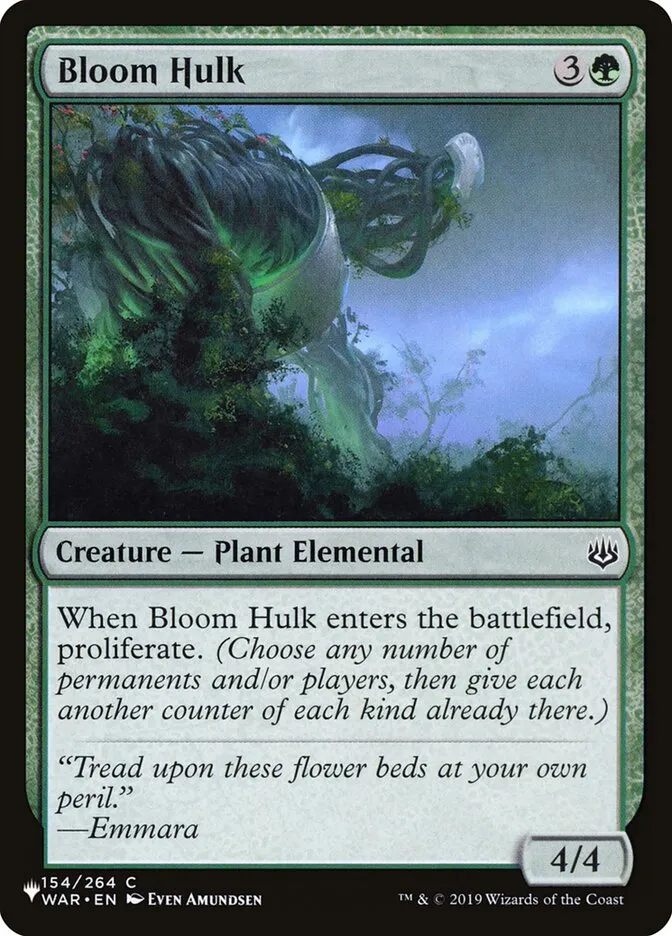 2020 The List Bloom Hulk common #WAR-154 common card image