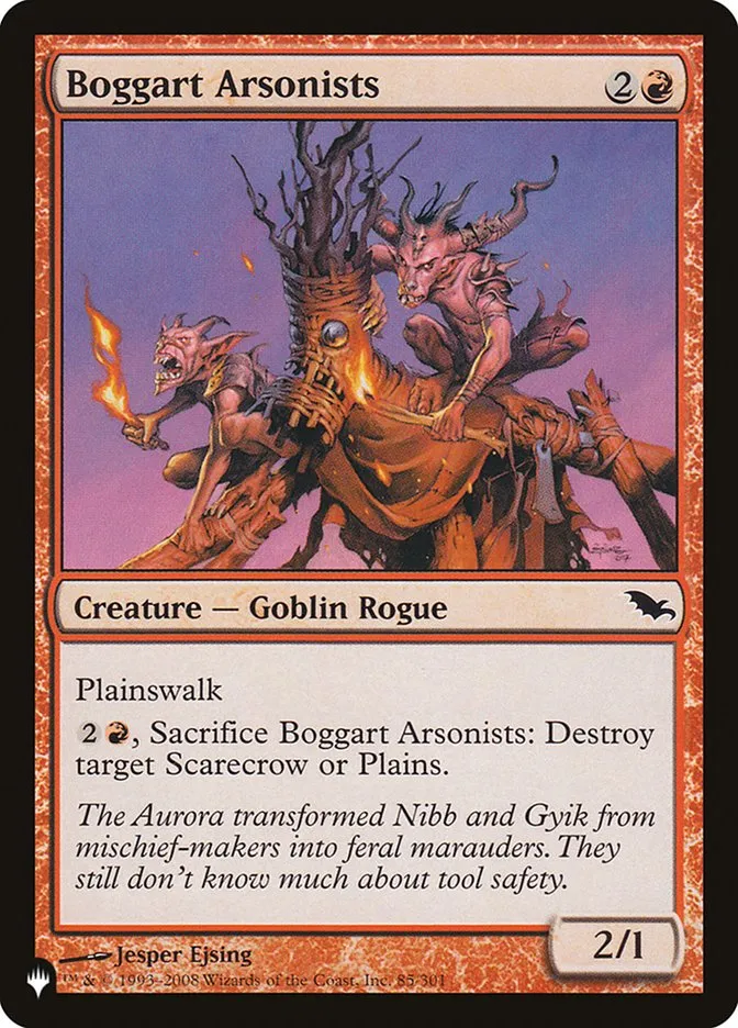 2020 The List Boggart Arsonists #SHM-85 common card image