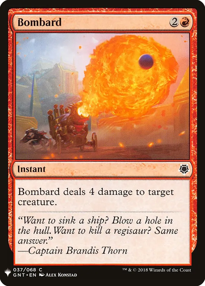 2020 The List Bombard #GNT-37 common card image