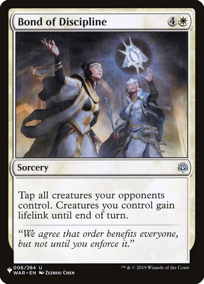 2020 The List Bond of Discipline #WAR-6 uncommon card image