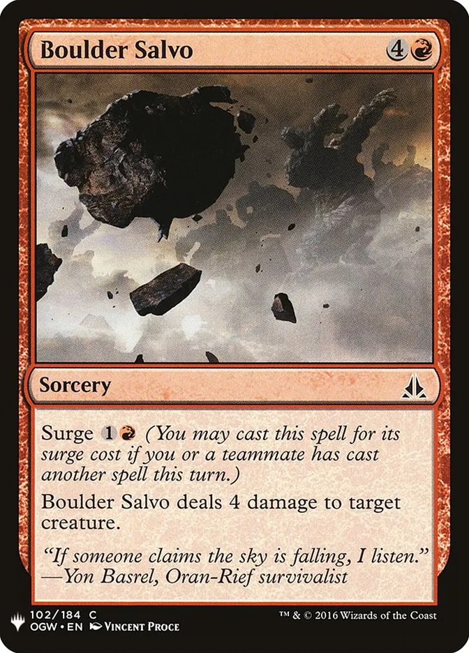 2020 The List Boulder Salvo #OGW-102 common card image