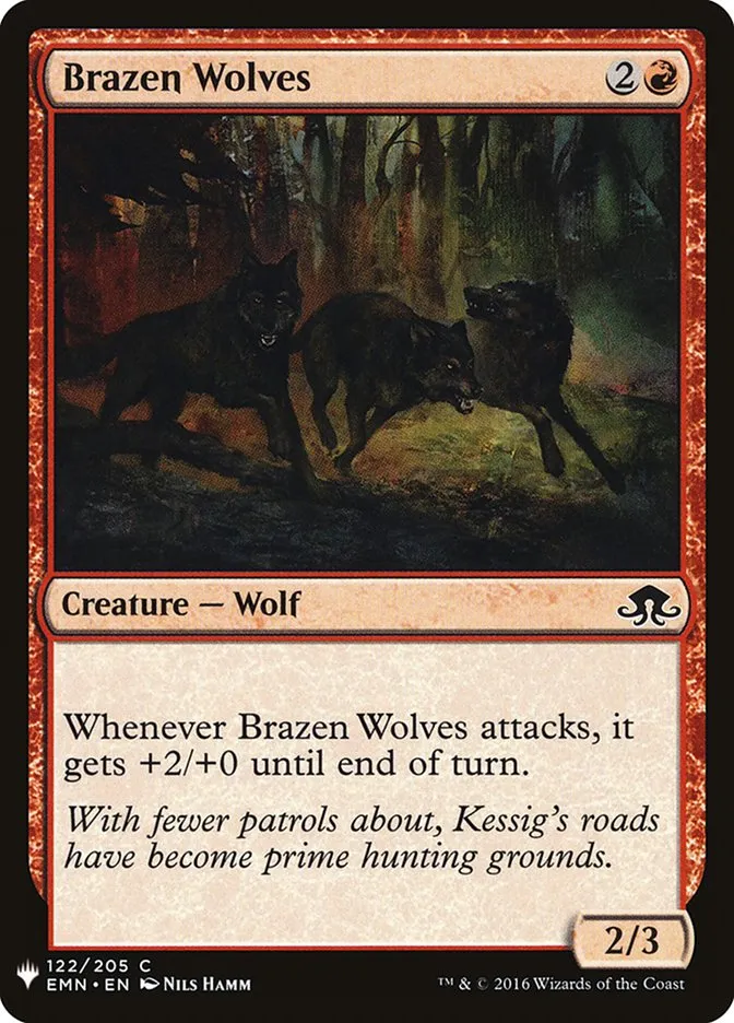 2020 The List Brazen Wolves common #EMN-122 common card image