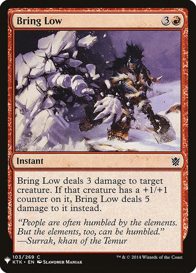 2020 The List Bring Low common #KTK-103 common card image