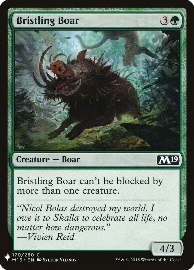 2020 The List Bristling Boar #M19-170 common card image