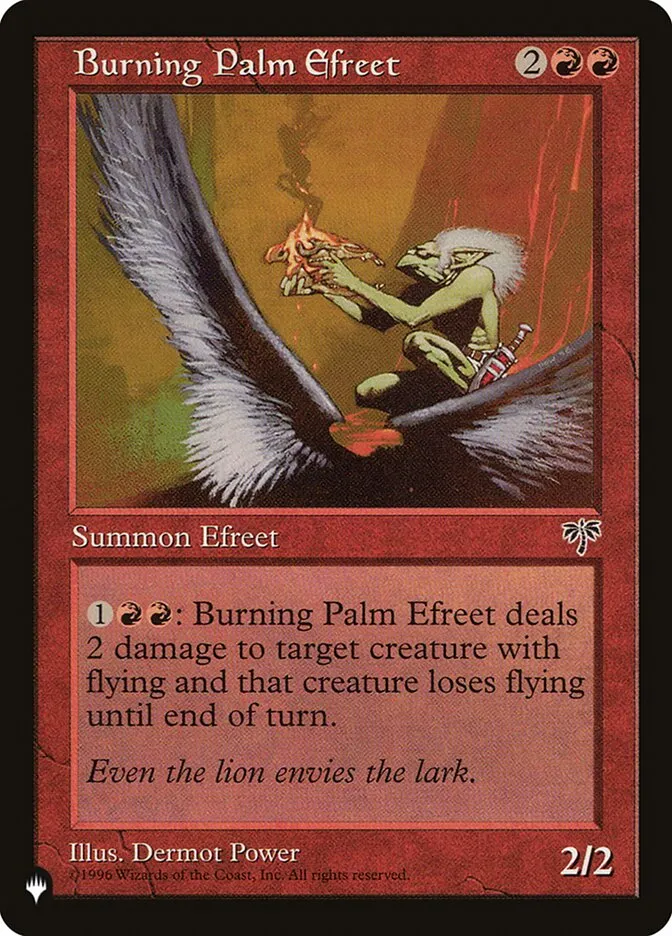 2020 The List Burning Palm Efreet #MIR-161 uncommon card image