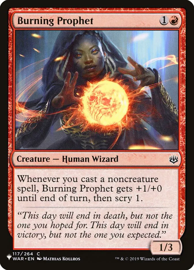 2020 The List Burning Prophet common #WAR-117 common card image