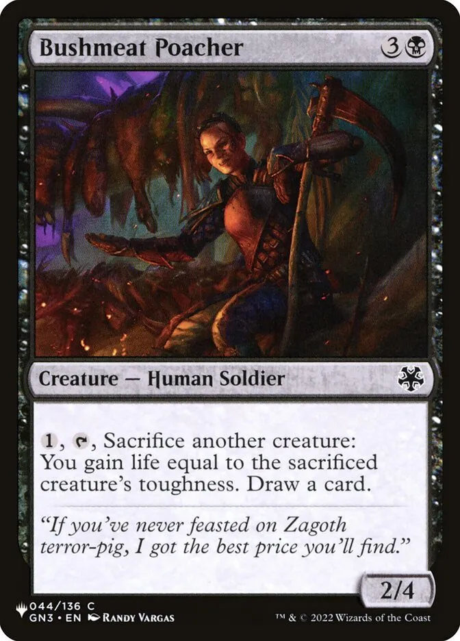 2020 The List Bushmeat Poacher #GN3-44 common card image