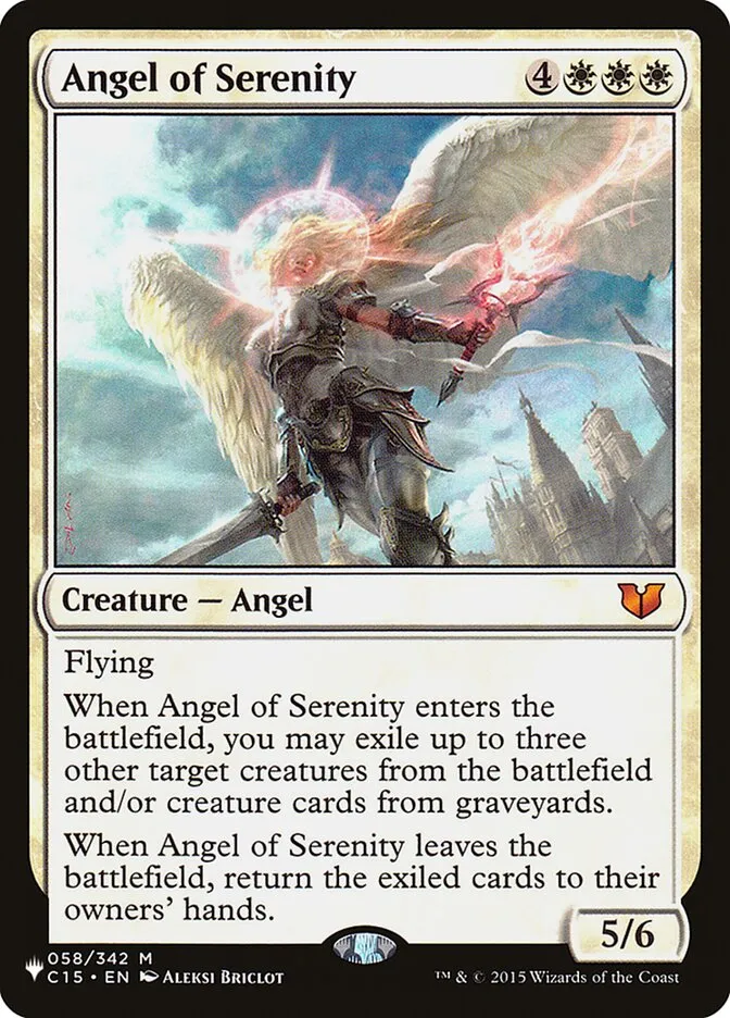 2020 The List Angel of Serenity #C15-58 mythic card image