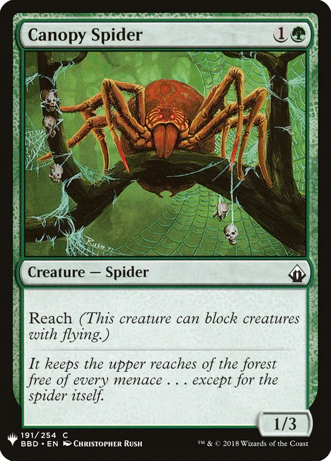 2020 The List Canopy Spider common #BBD-191 common card image
