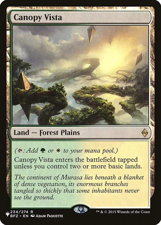 2020 The List Canopy Vista #BFZ-234 rare card image