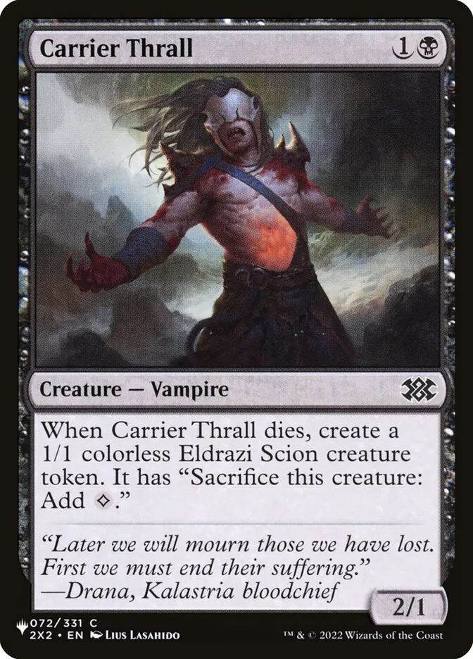 2020 The List Carrier Thrall #2X2-72 common card image