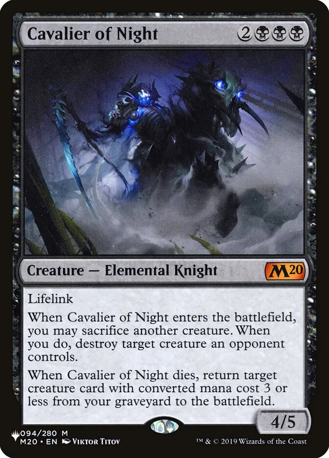 2020 The List Cavalier of Night #M20-94 mythic card image