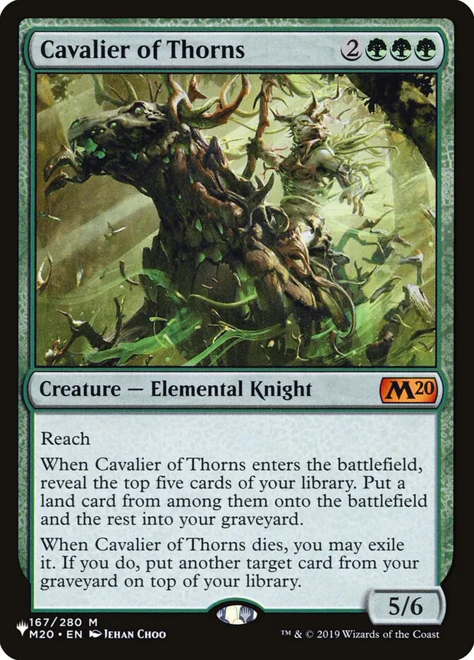2020 The List Cavalier of Thorns #M20-167 mythic card image